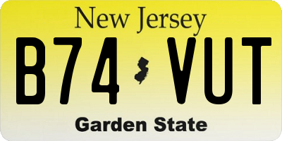 NJ license plate B74VUT