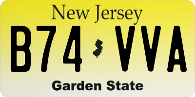 NJ license plate B74VVA