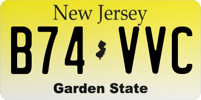 NJ license plate B74VVC