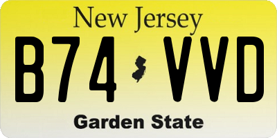 NJ license plate B74VVD