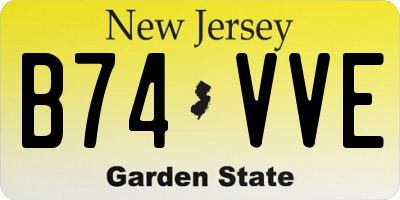 NJ license plate B74VVE