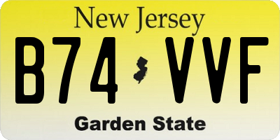 NJ license plate B74VVF