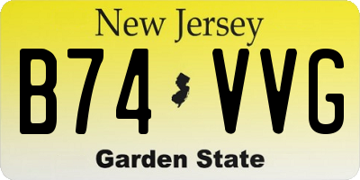 NJ license plate B74VVG