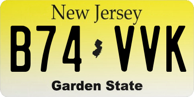 NJ license plate B74VVK