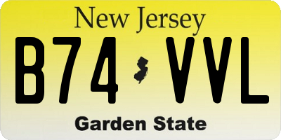 NJ license plate B74VVL