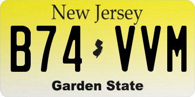 NJ license plate B74VVM
