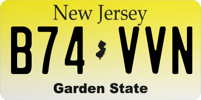 NJ license plate B74VVN