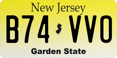 NJ license plate B74VVO