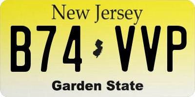 NJ license plate B74VVP