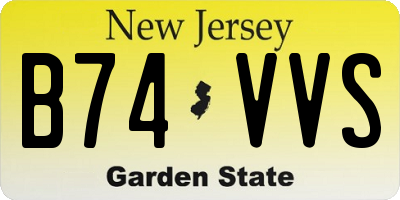 NJ license plate B74VVS