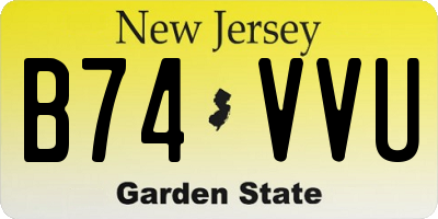NJ license plate B74VVU