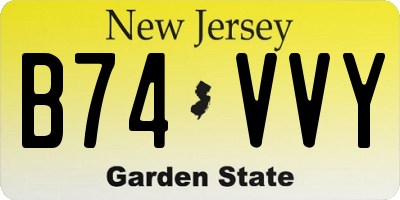 NJ license plate B74VVY