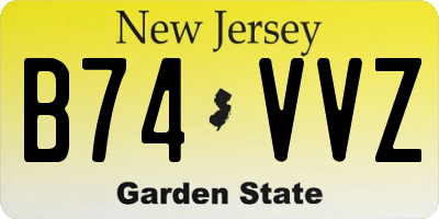 NJ license plate B74VVZ