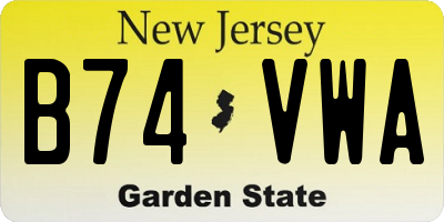 NJ license plate B74VWA