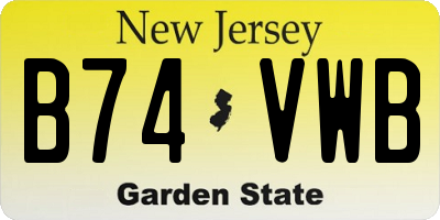 NJ license plate B74VWB