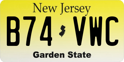 NJ license plate B74VWC