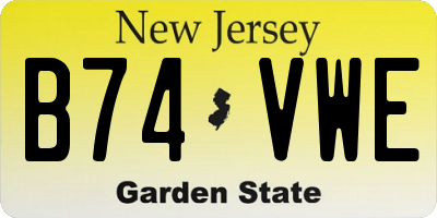 NJ license plate B74VWE