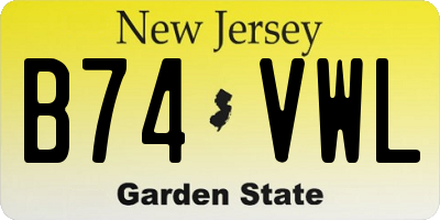 NJ license plate B74VWL