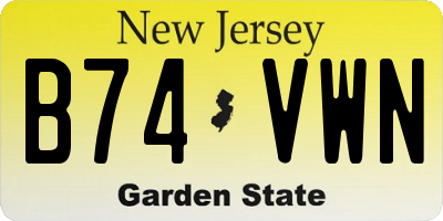 NJ license plate B74VWN