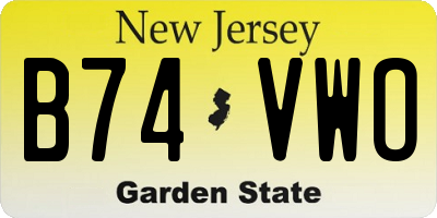 NJ license plate B74VWO