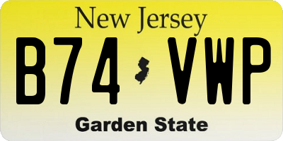 NJ license plate B74VWP
