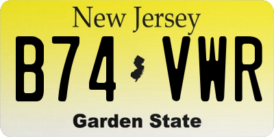 NJ license plate B74VWR