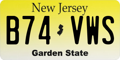 NJ license plate B74VWS