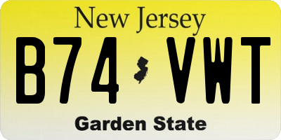 NJ license plate B74VWT