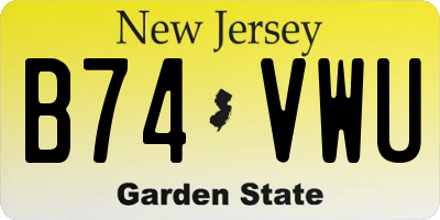 NJ license plate B74VWU