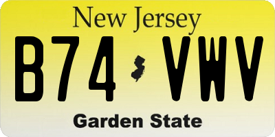 NJ license plate B74VWV