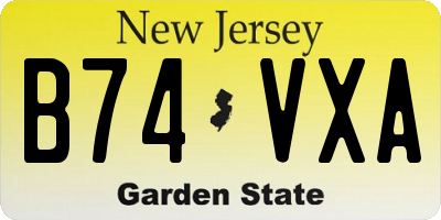 NJ license plate B74VXA