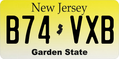 NJ license plate B74VXB