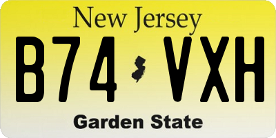 NJ license plate B74VXH
