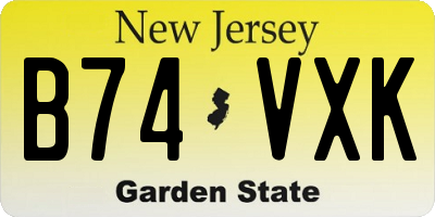 NJ license plate B74VXK