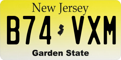 NJ license plate B74VXM