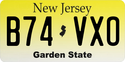 NJ license plate B74VXO
