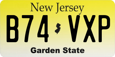 NJ license plate B74VXP