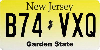 NJ license plate B74VXQ