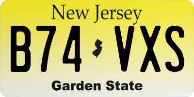 NJ license plate B74VXS
