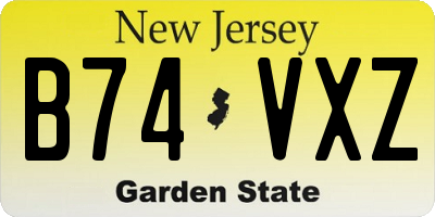 NJ license plate B74VXZ
