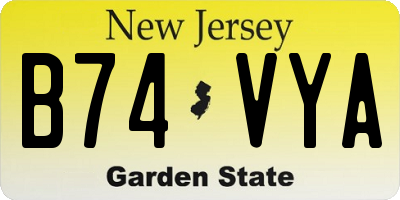 NJ license plate B74VYA