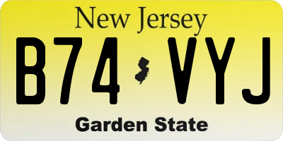 NJ license plate B74VYJ