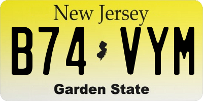 NJ license plate B74VYM