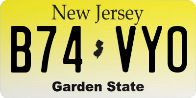 NJ license plate B74VYO