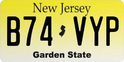 NJ license plate B74VYP
