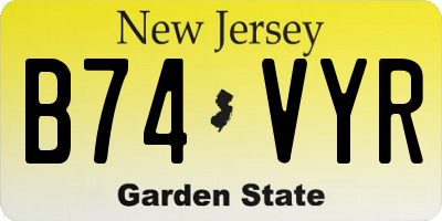NJ license plate B74VYR