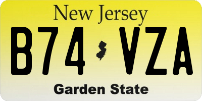 NJ license plate B74VZA