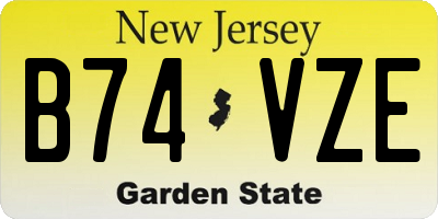 NJ license plate B74VZE
