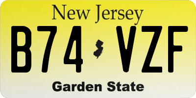 NJ license plate B74VZF