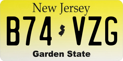 NJ license plate B74VZG